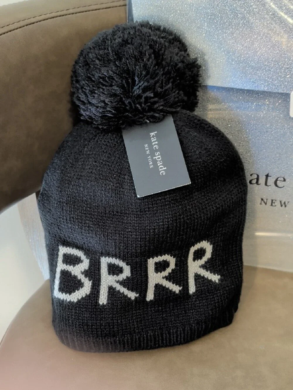 kate spade new york® Brrr Beanie & Ribbed Bow Scarf Includes Kate Spade Gift Box